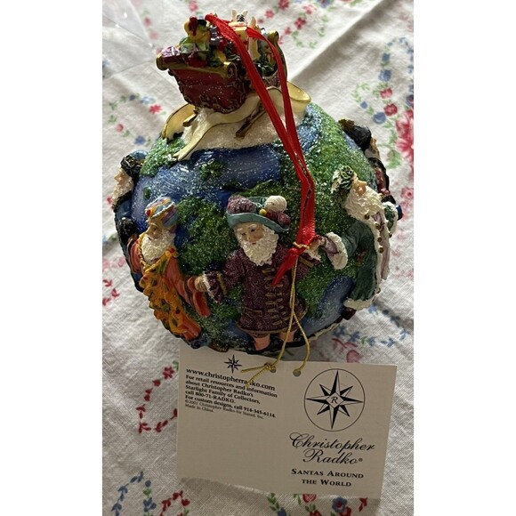 Vintage CHRISTOPHER RADKO "Santas Around the World" Holiday Christmas Ornament - Picture 5 of 6